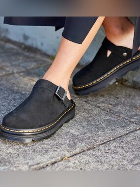 Dr.Martens Zebzag  Suede Slingback Platform Mule